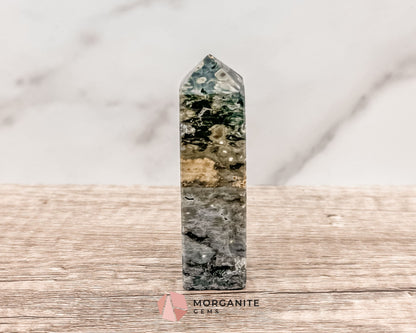 Druzy Ocean Jasper Towers – Polished Crystal Obelisk for Healing and Positive Energy-Morganite Gems