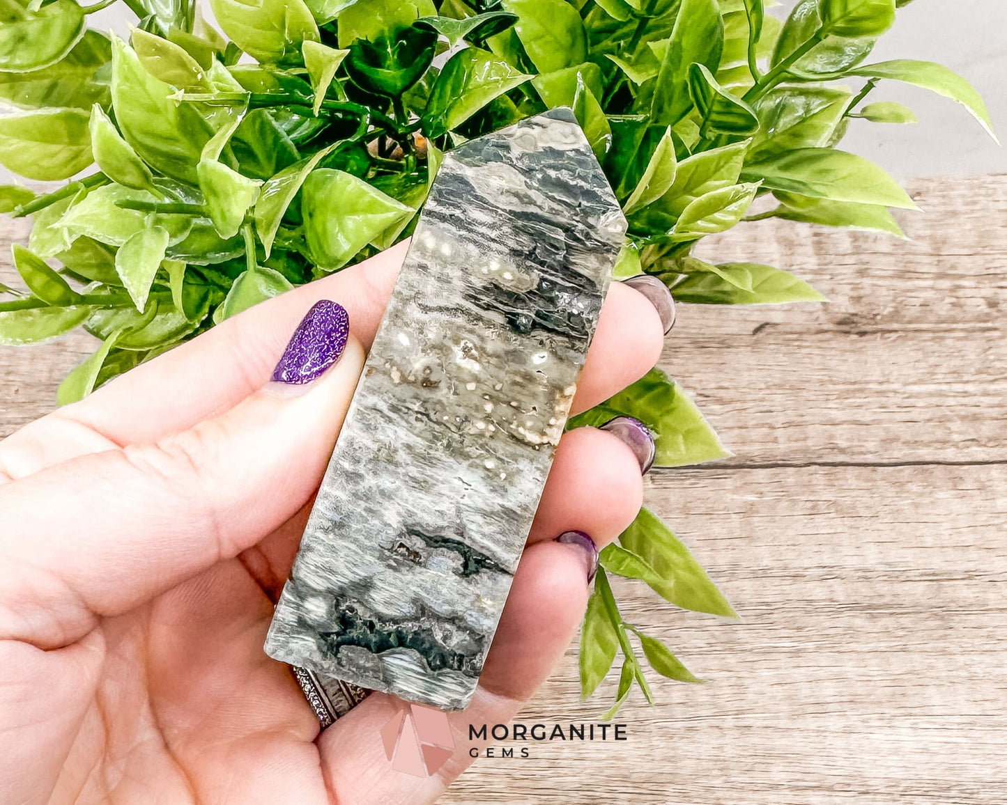 Druzy Ocean Jasper Towers – Polished Crystal Obelisk for Healing and Positive Energy-Morganite Gems