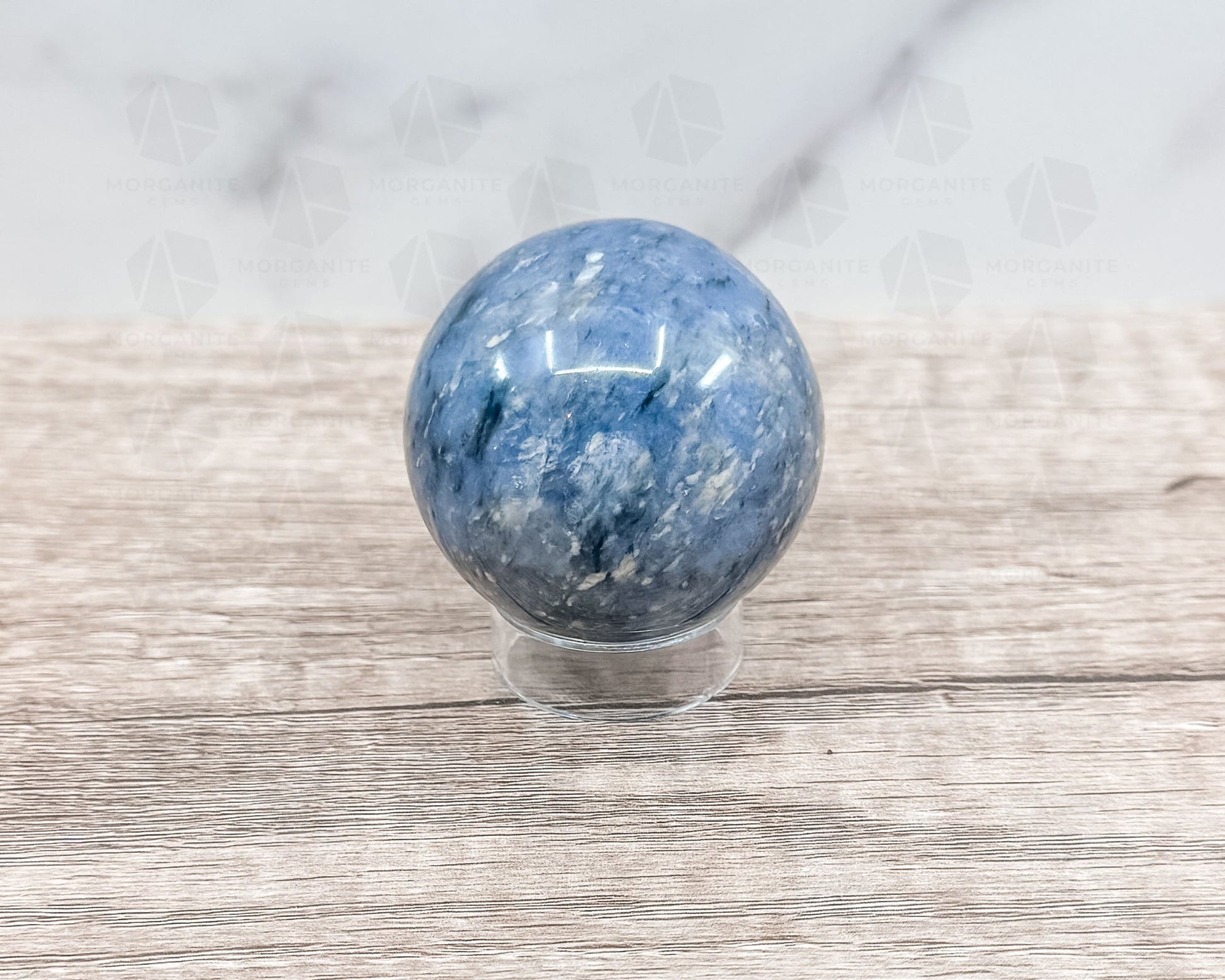 Dumortierite Blue Quartz Sphere – Polished Crystal Ball for Focus, Clarity, and Communication-Morganite Gems