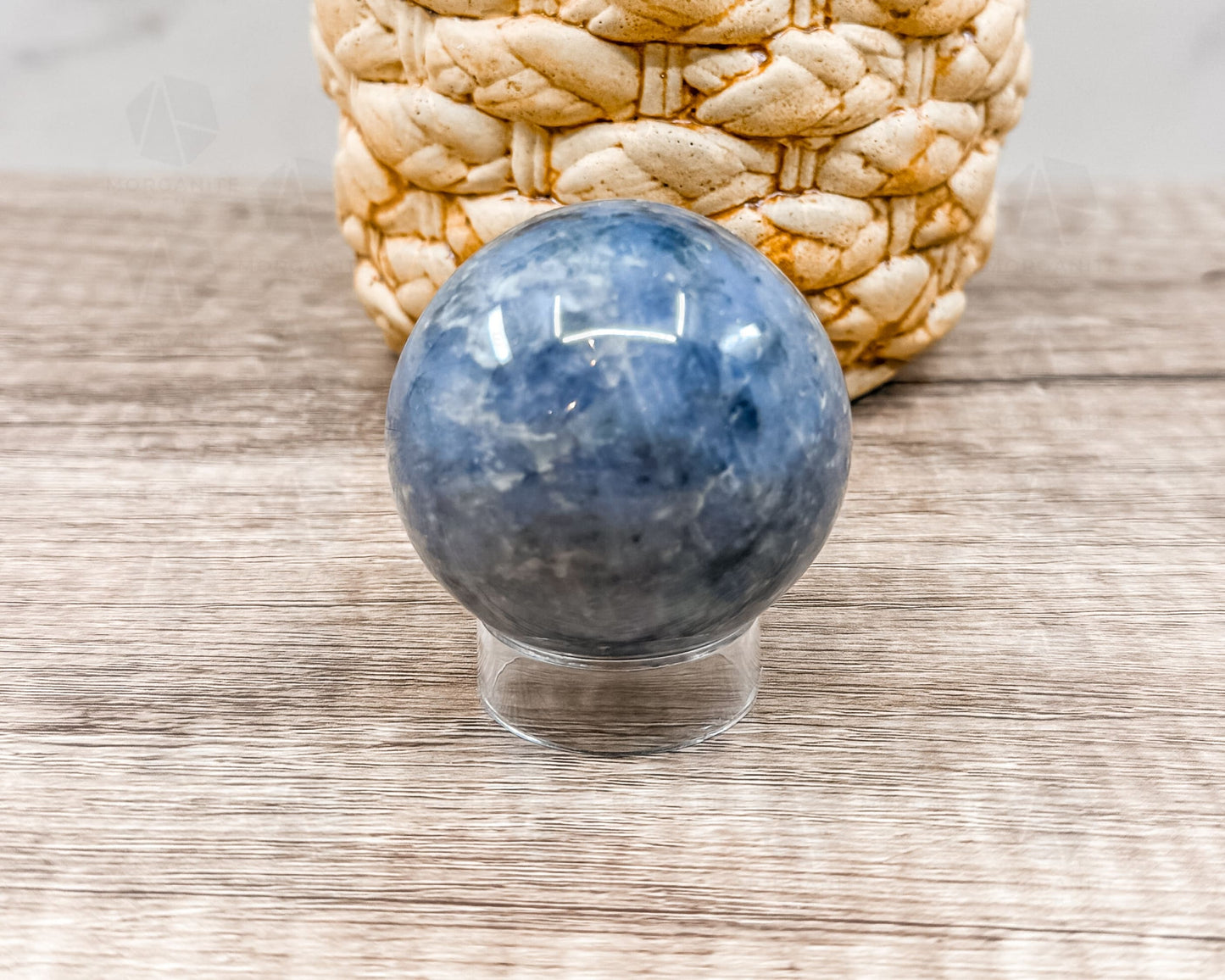 Dumortierite Blue Quartz Sphere – Polished Crystal Ball for Focus, Clarity, and Communication-Morganite Gems