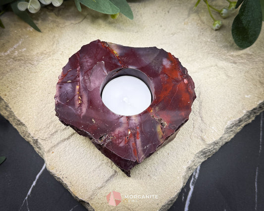 Earth-Toned Mookaite Candle Holder – Raw Meets Refined No.2 - Home & Living