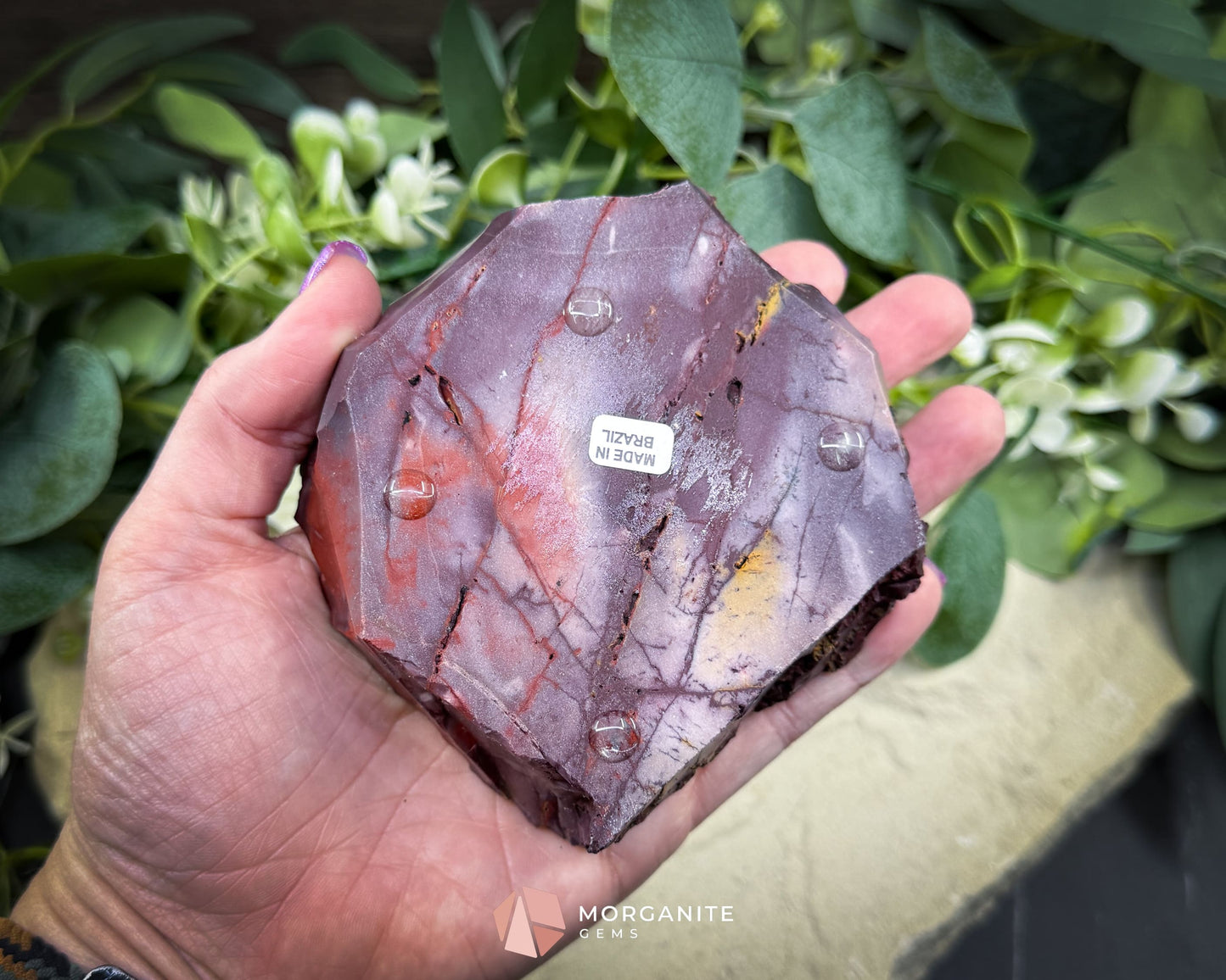 Earth-Toned Mookaite Candle Holder – Raw Meets Refined No.2 - Home & Living