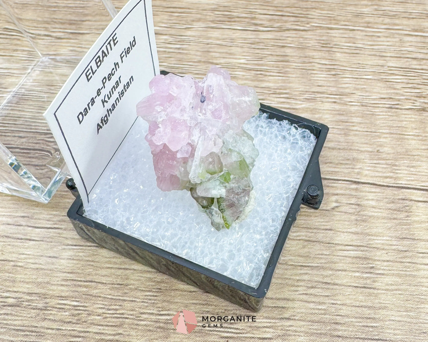 Elbaite Tourmaline – Natural Crystal Specimen in Clear Display Case 2.19g (27×21×11 mm) – Dara‑e‑Pech Kunar Afghanistan
