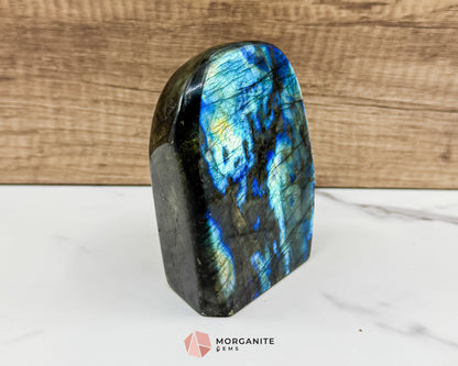 Electric Midnight Labradorite Freeform No. 4 – 1.47 lb Polished Crystal for Transformation & Aura Shielding