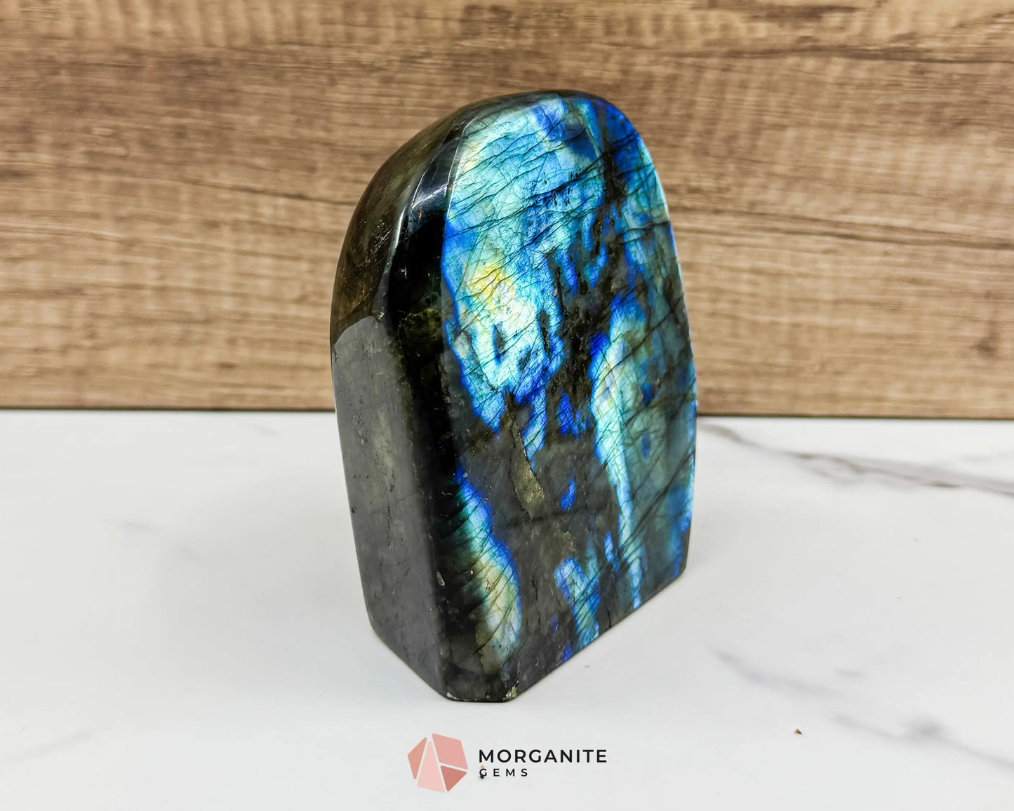 Electric Midnight Labradorite Freeform No. 4 – 1.47 lb Polished Crystal for Transformation & Aura Shielding