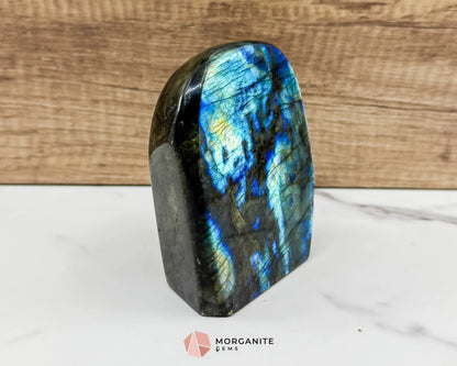 Electric Midnight Labradorite Freeform No. 4 – 1.47 lb Polished Crystal for Transformation & Aura Shielding