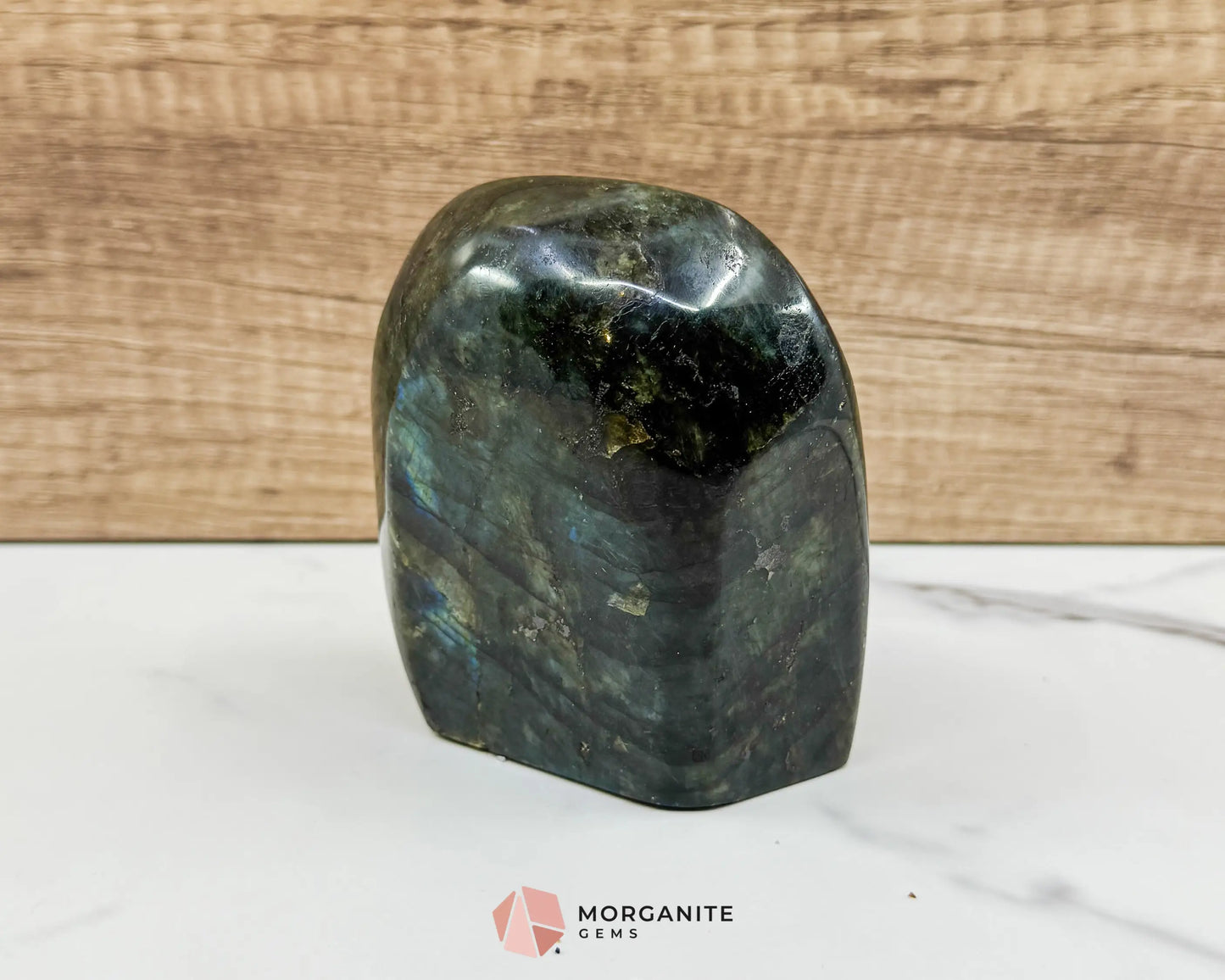 Electric Midnight Labradorite Freeform No. 4 – 1.47 lb Polished Crystal for Transformation & Aura Shielding