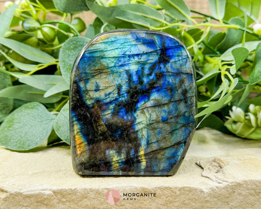 Electric Midnight Labradorite Freeform No. 4 – 1.47 lb Polished Crystal for Transformation & Aura Shielding