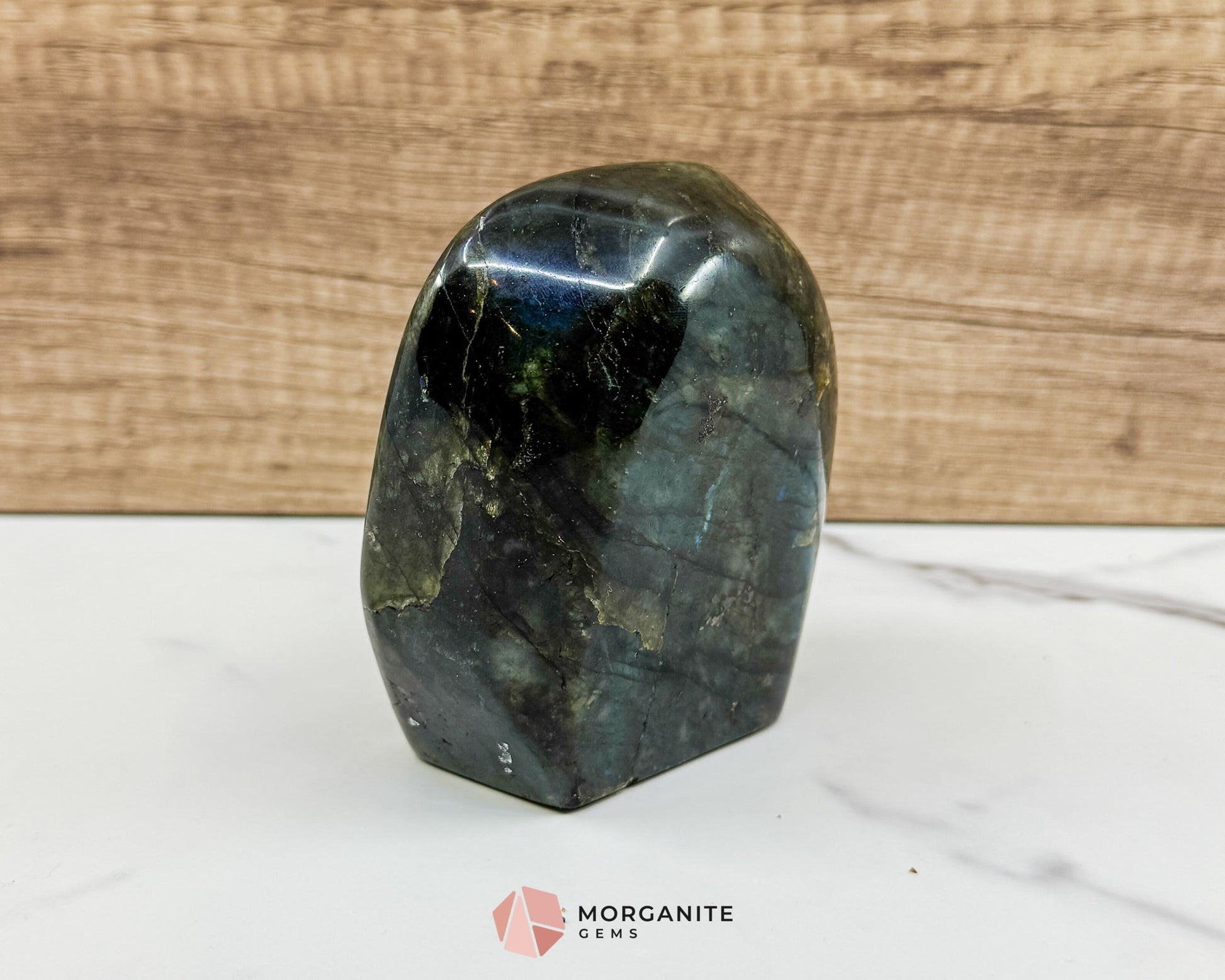 Electric Midnight Labradorite Freeform No. 4 – 1.47 lb Polished Crystal for Transformation & Aura Shielding