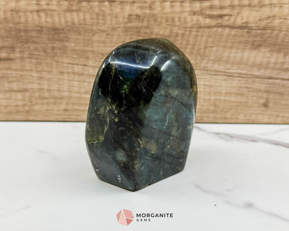 Electric Midnight Labradorite Freeform No. 4 – 1.47 lb Polished Crystal for Transformation & Aura Shielding