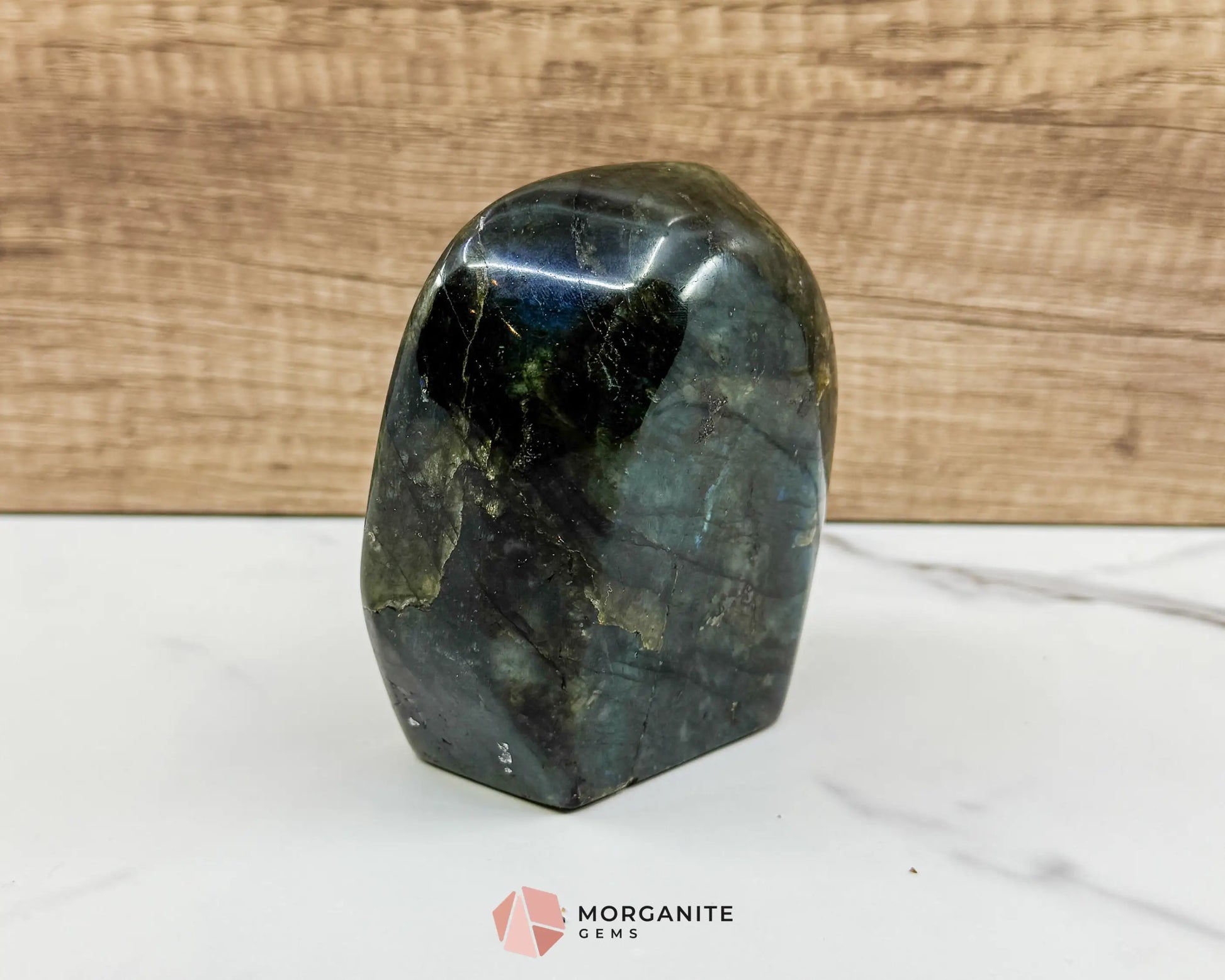 Electric Midnight Labradorite Freeform No. 4 – 1.47 lb Polished Crystal for Transformation & Aura Shielding