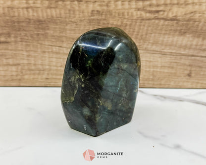 Electric Midnight Labradorite Freeform No. 4 – 1.47 lb Polished Crystal for Transformation & Aura Shielding