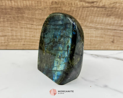 Electric Midnight Labradorite Freeform No. 4 – 1.47 lb Polished Crystal for Transformation & Aura Shielding