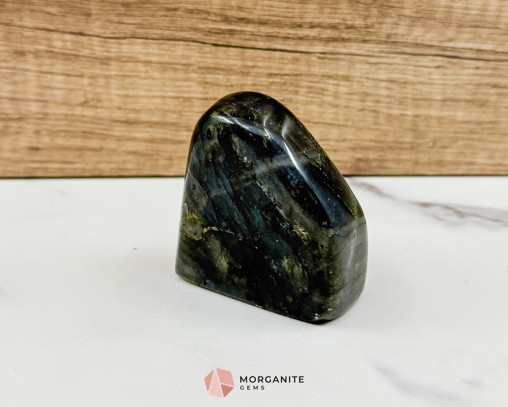 Electric Midnight Labradorite Freeform No. 6 – 6oz Polished Crystal for Intuition Magic & Aura Protection
