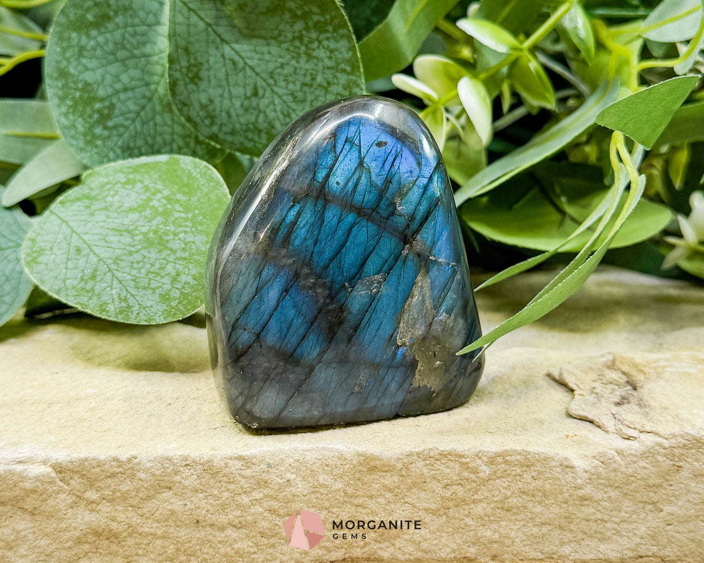 Electric Midnight Labradorite Freeform No. 6 – 6oz Polished Crystal for Intuition Magic & Aura Protection