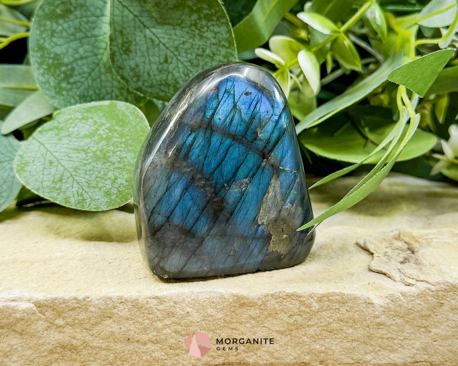 Electric Midnight Labradorite Freeform No. 6 – 6oz Polished Crystal for Intuition Magic & Aura Protection