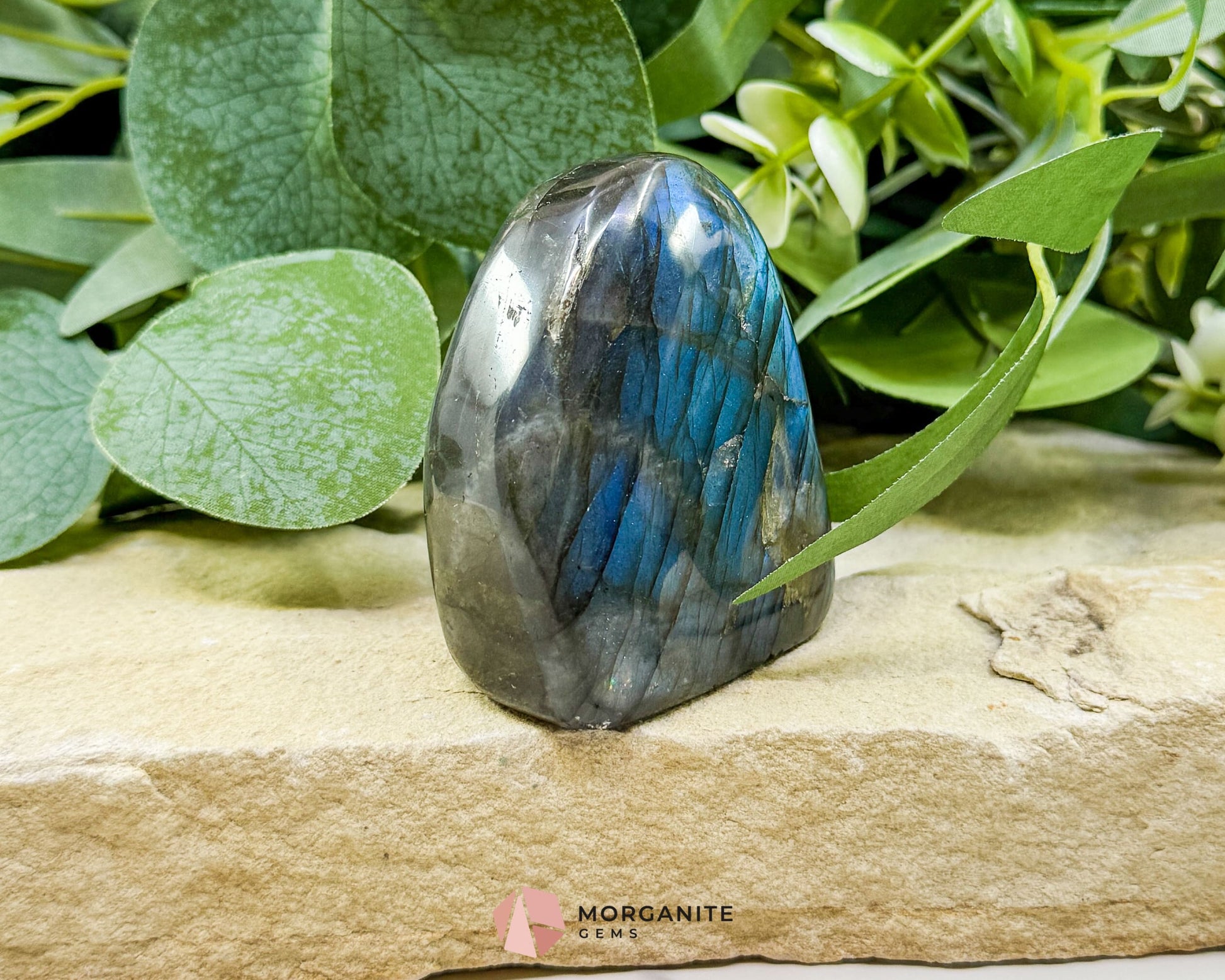 Electric Midnight Labradorite Freeform No. 6 – 6oz Polished Crystal for Intuition Magic & Aura Protection