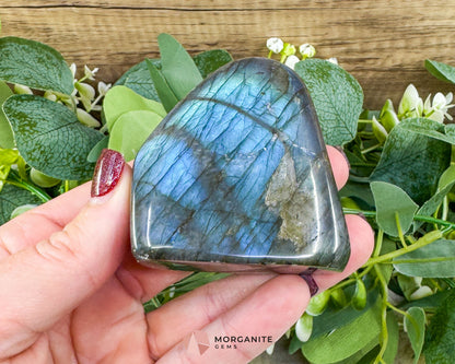 Electric Midnight Labradorite Freeform No. 6 – 6oz Polished Crystal for Intuition Magic & Aura Protection