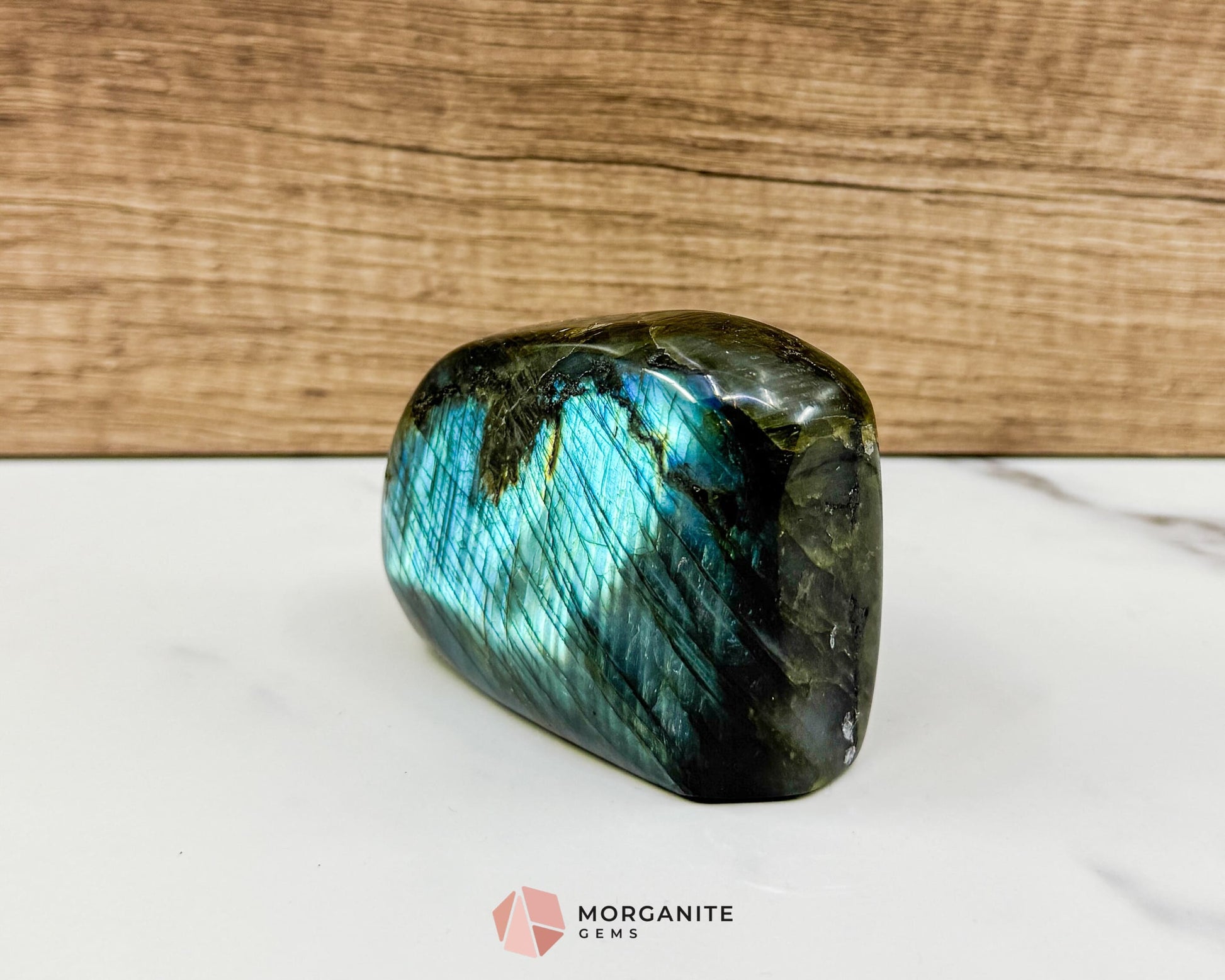 Electric Midnight Labradorite Freeform No. 8 – 10oz High‑Flash Crystal for Insight Transformation & Spiritual Power