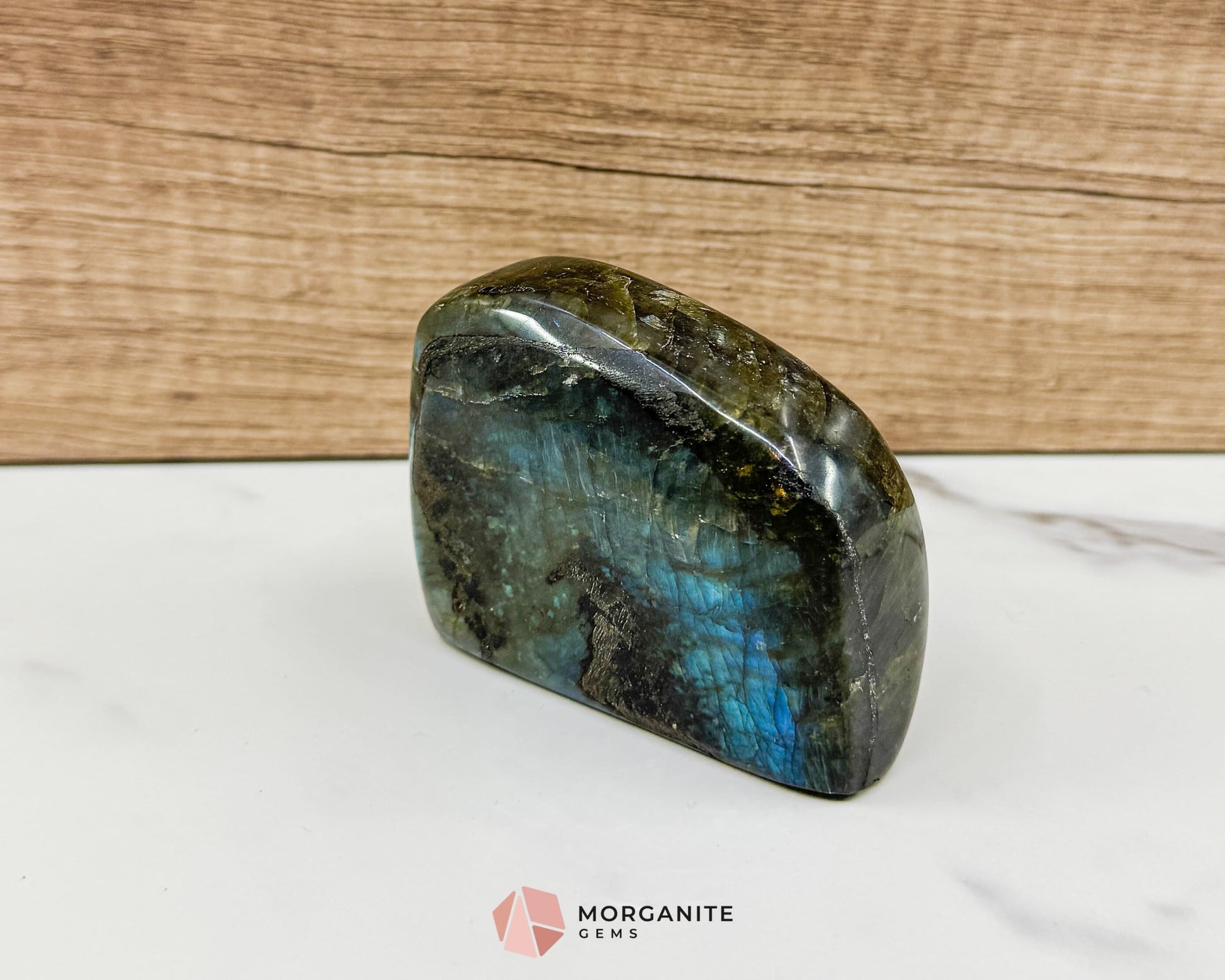 Electric Midnight Labradorite Freeform No. 8 – 10oz High‑Flash Crystal for Insight Transformation & Spiritual Power