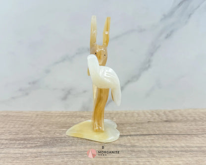 Elegant Onyx Dove Tree Sculpture – Symbol of Love and Serenity-Morganite Gems