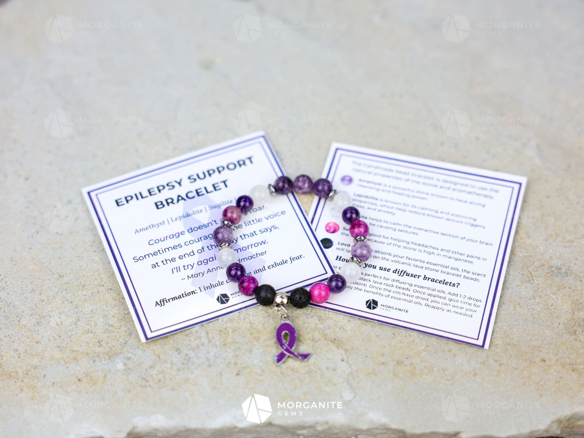 Epilepsy Support Bracelet-Morganite Gems