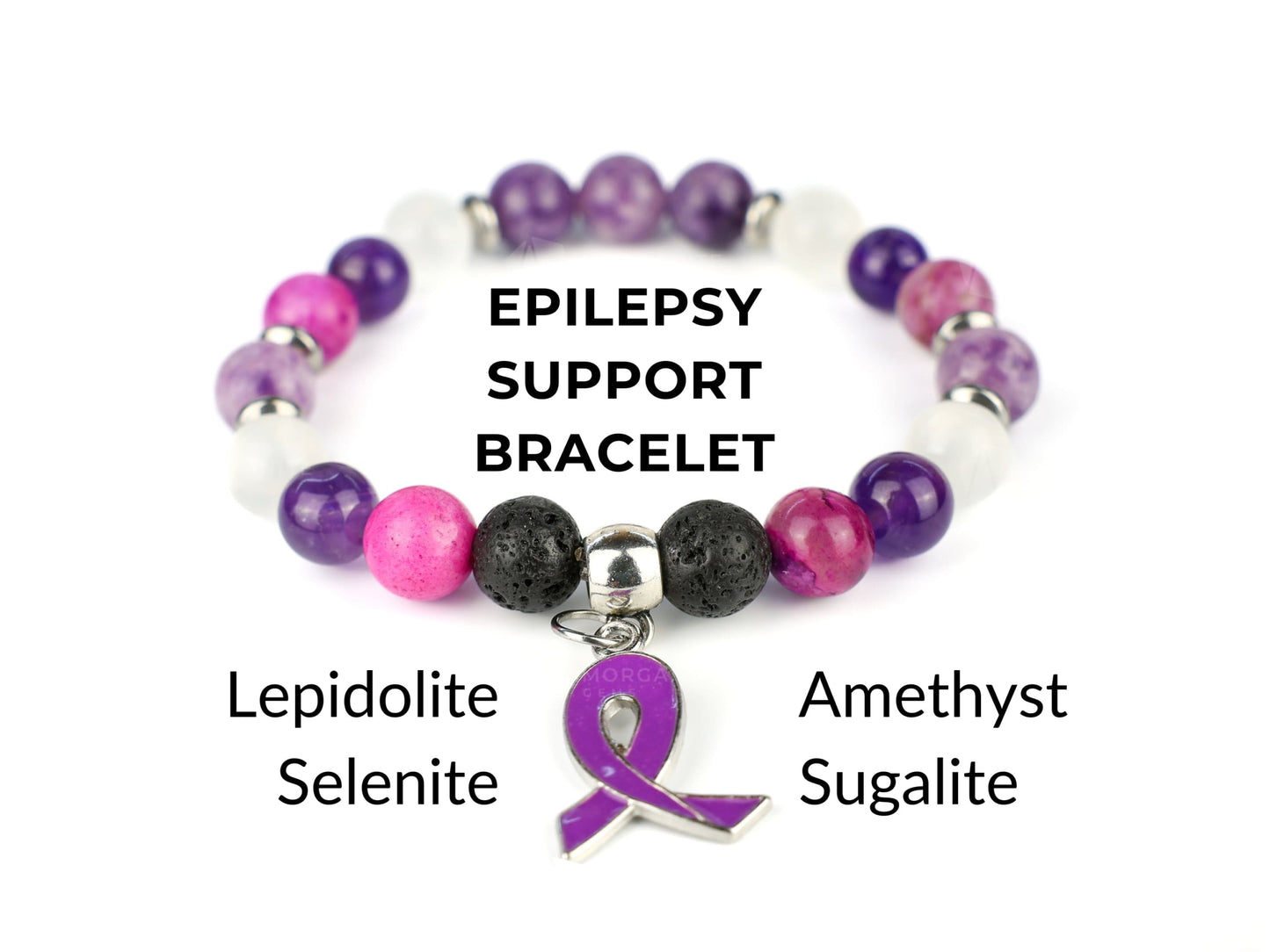 Epilepsy Support Bracelet-Morganite Gems