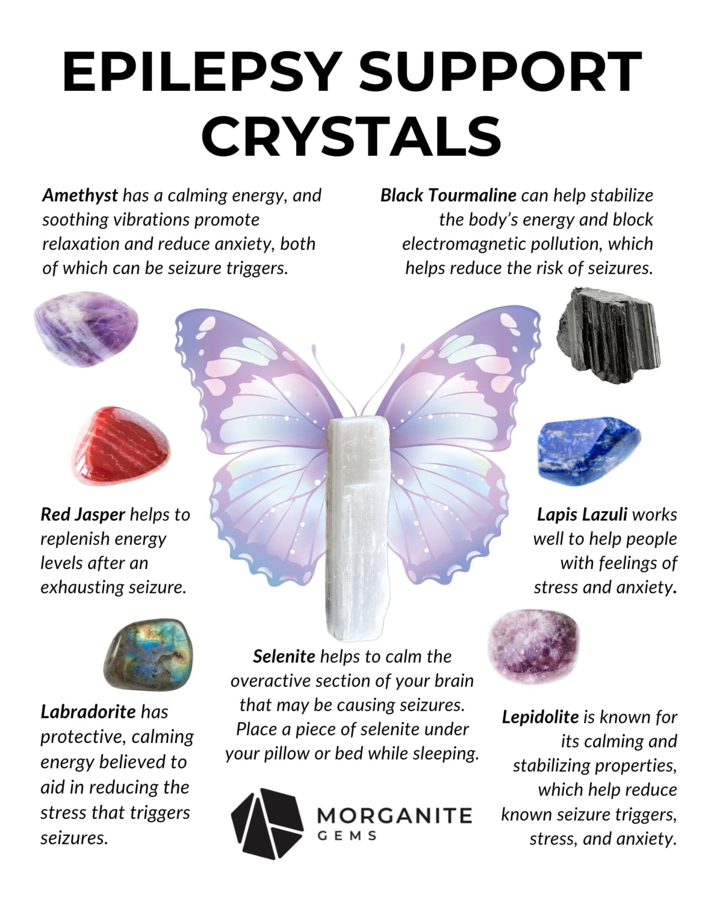 Epilepsy Support Crystals-Morganite Gems