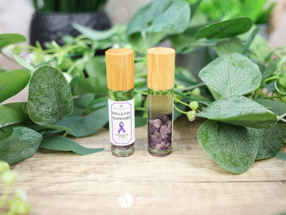 Epilepsy Support Roll On Essential Oil Blend-Morganite Gems