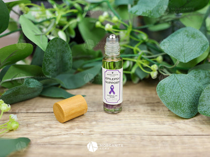 Epilepsy Support Roll On Essential Oil Blend-Morganite Gems