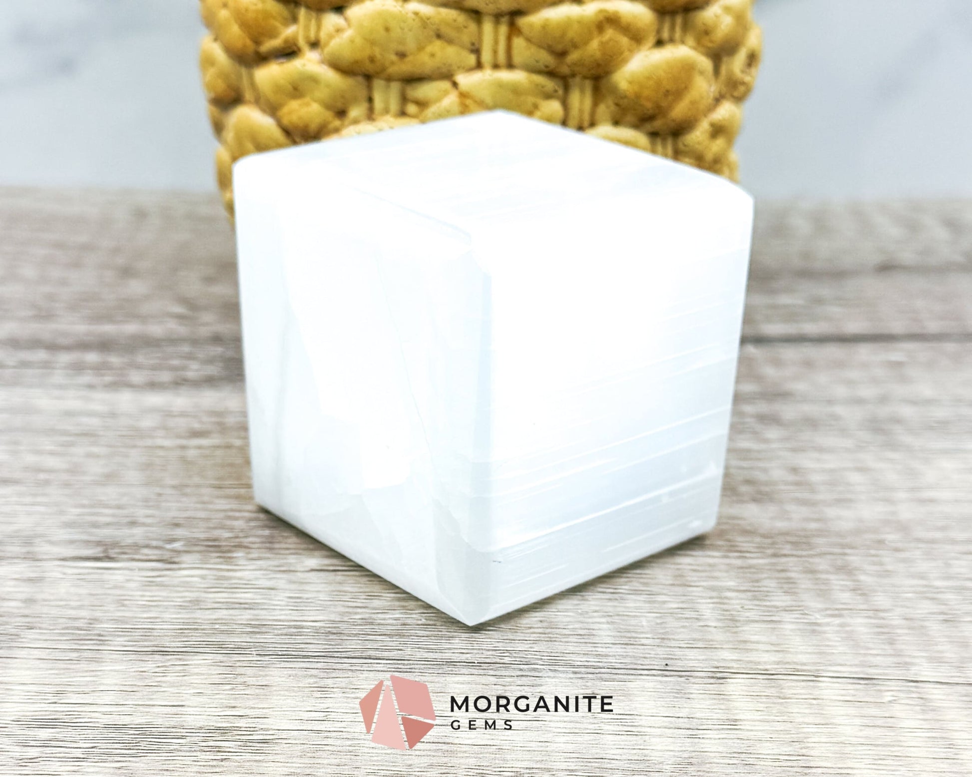 Extra Quality Selenite Polished Cube – A Radiant Energy Cleansing Crystal-Morganite Gems