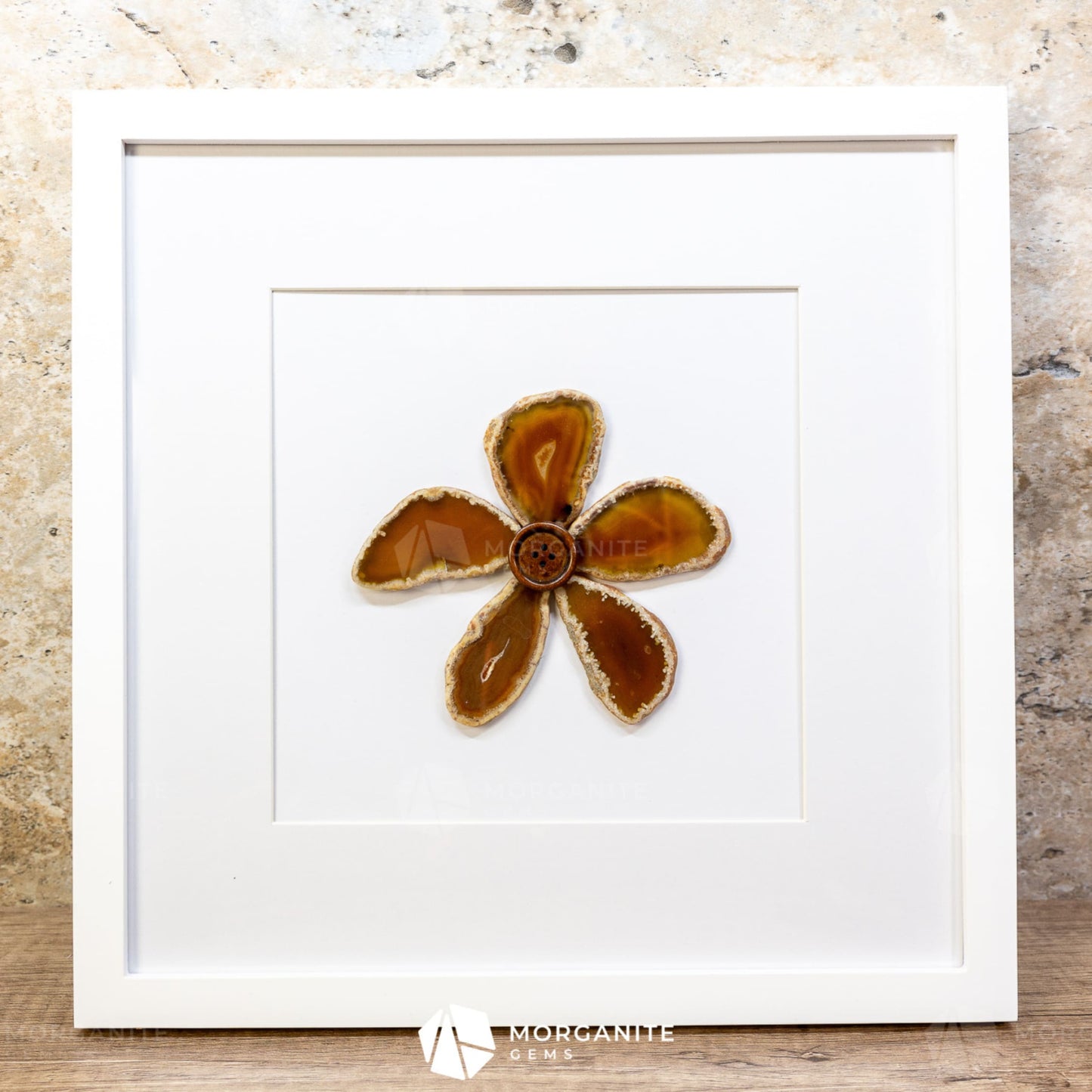 Flower in Framed Agate Slices - Wall Art #3 - Home & Living