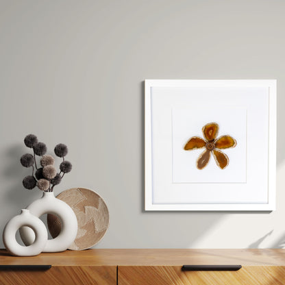 Flower in Framed Agate Slices - Wall Art #3 - Home & Living