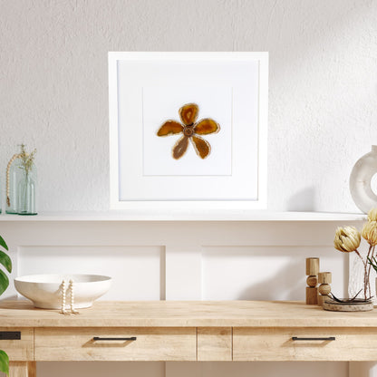 Flower in Framed Agate Slices - Wall Art #3 - Home & Living