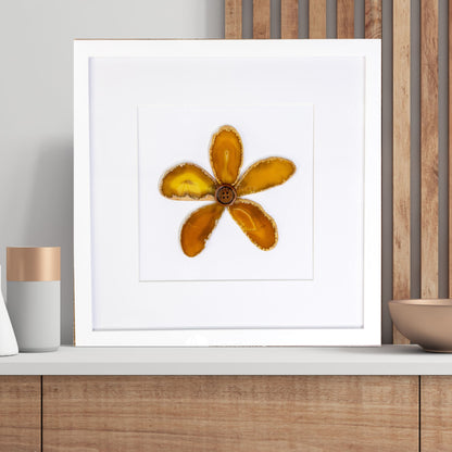 Flower in Framed Agate Slices - Wall Art #4 - Home & Living