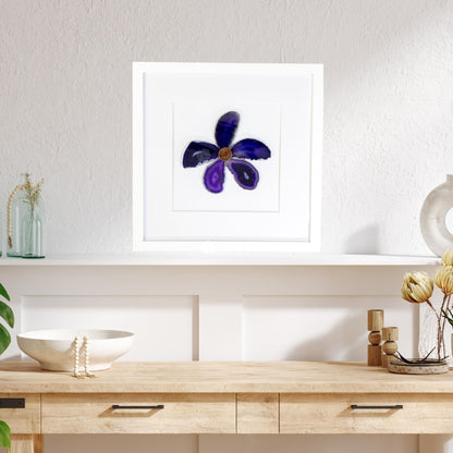 Flower in Framed Agate Slices - Wall Art #7 - Home & Living