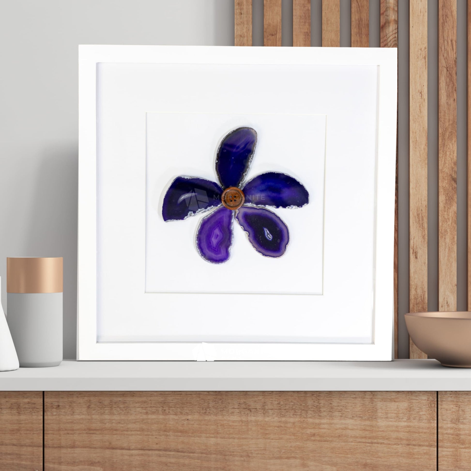 Flower in Framed Agate Slices - Wall Art #7 - Home & Living