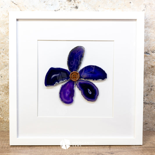 Flower in Framed Agate Slices - Wall Art #7 - Home & Living