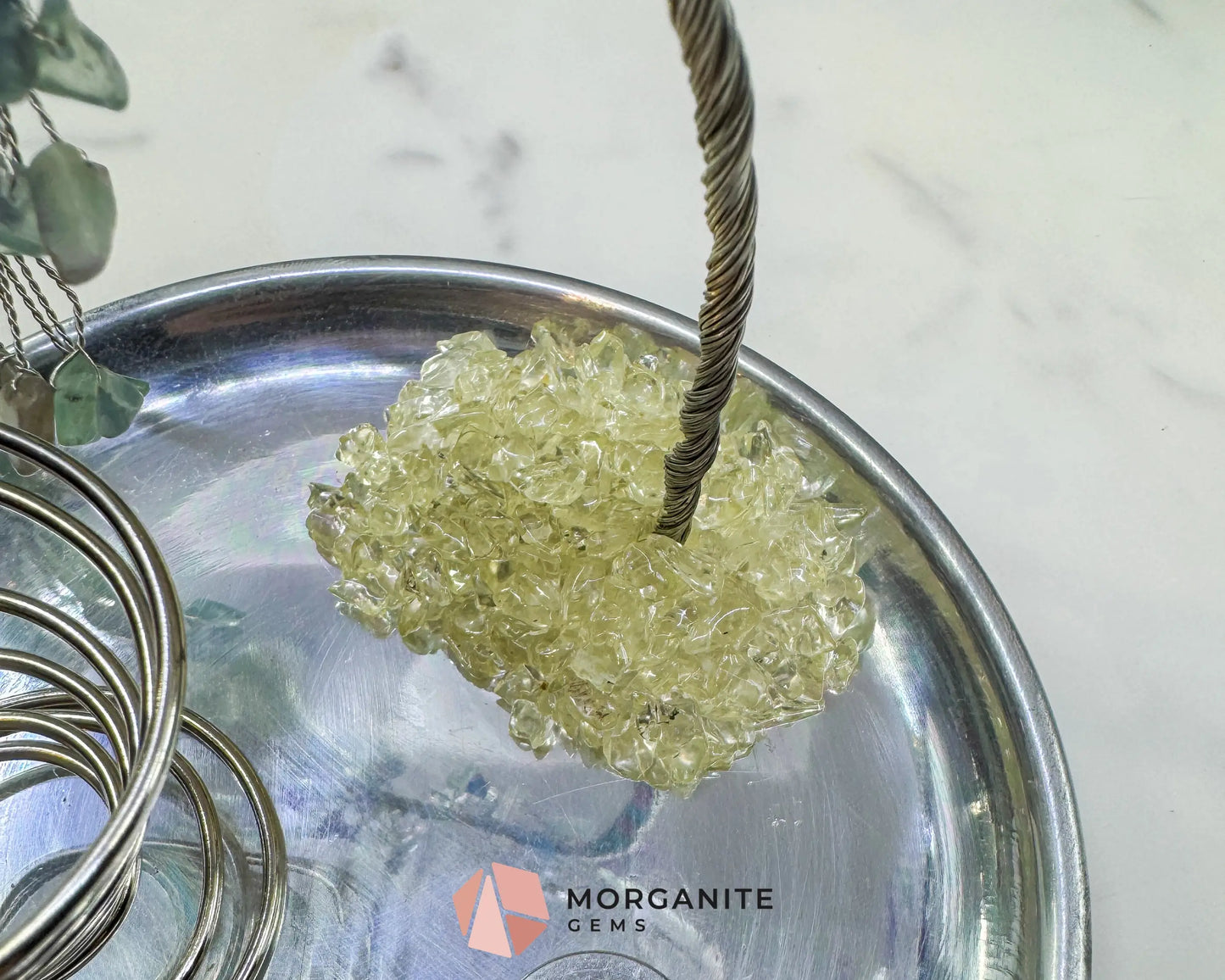 Fluorite Gemstone Tree Incense Holder – Silver Smudge Stick Station for Intuition & Mental Clarity - Incense