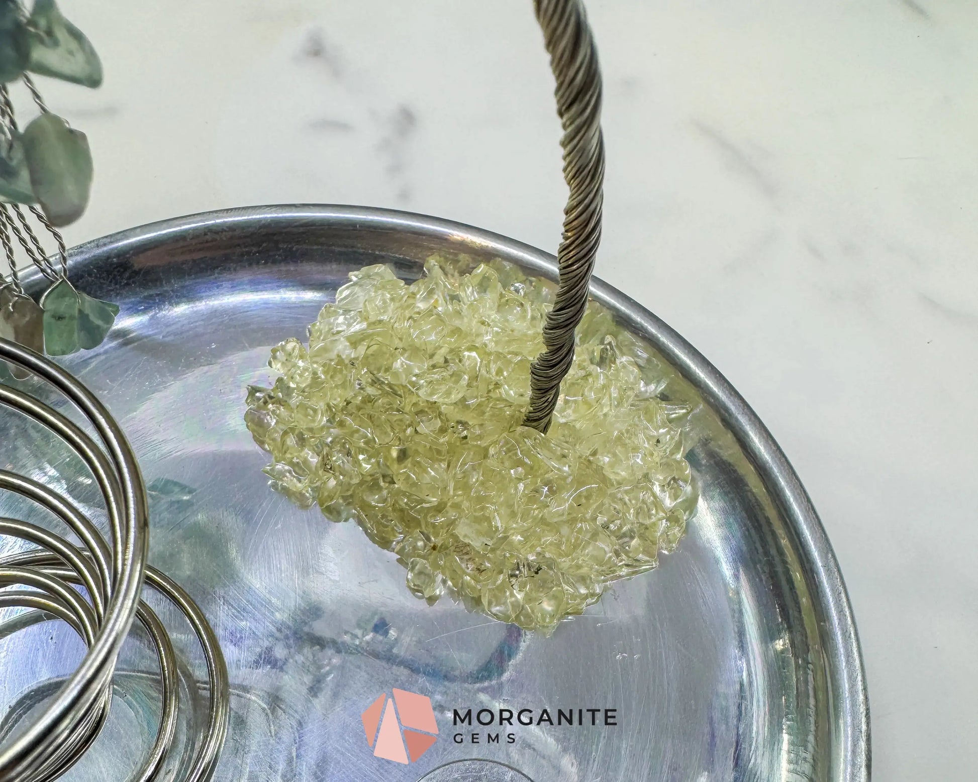 Fluorite Gemstone Tree Incense Holder – Silver Smudge Stick Station for Intuition & Mental Clarity - Incense