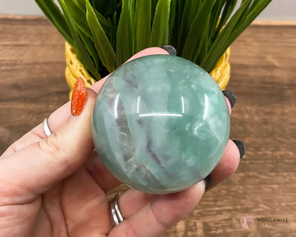Fluorite Sphere-Morganite Gems