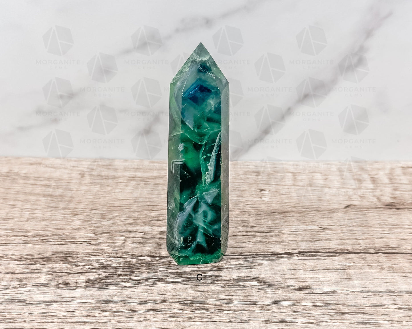 Fluorite Tower Point: Vibrant Clarity and Energy Amplification-Morganite Gems