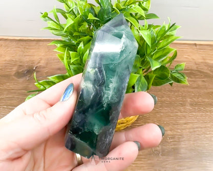 Fluorite Tower Point: Vibrant Clarity and Energy Amplification-Morganite Gems