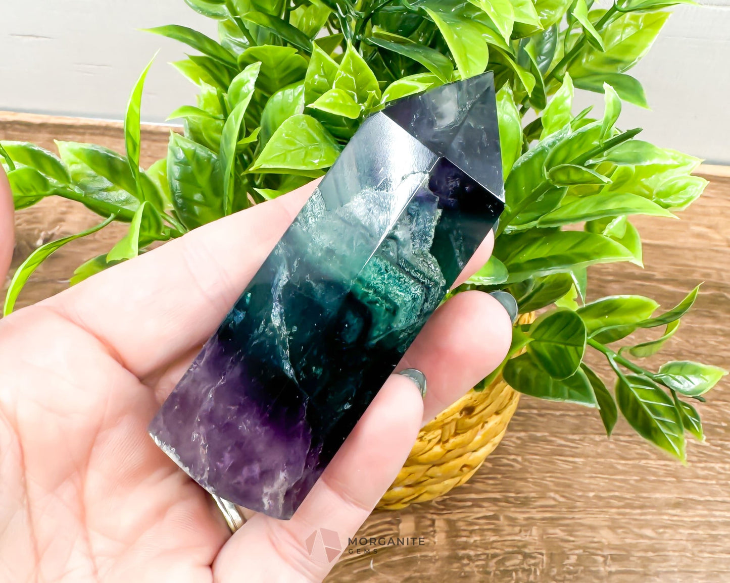 Fluorite Tower Point: Vibrant Clarity and Energy Amplification-Morganite Gems