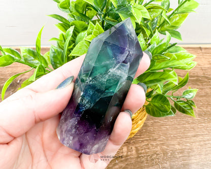 Fluorite Tower Point: Vibrant Clarity and Energy Amplification-Morganite Gems