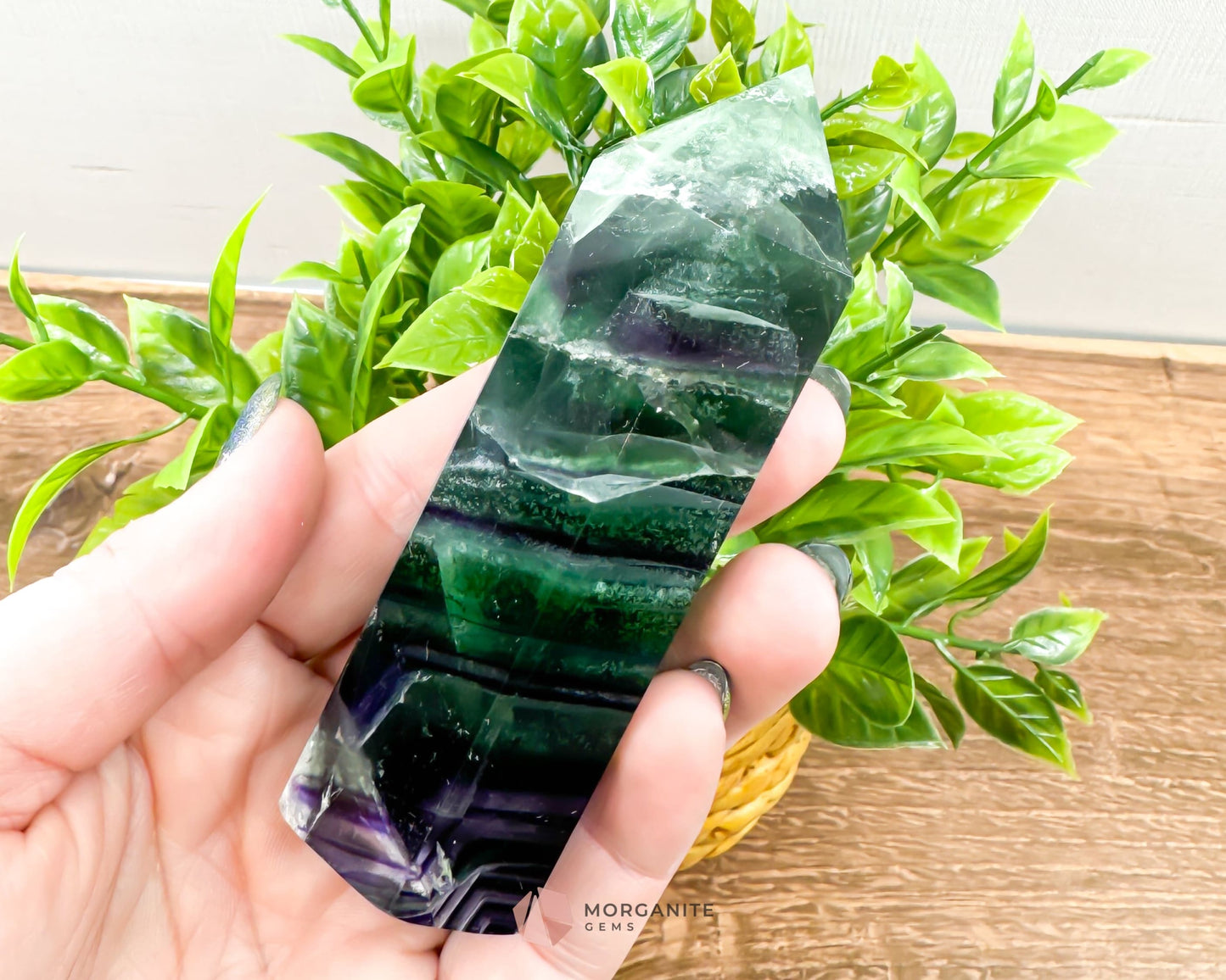 Fluorite Tower Point: Vibrant Clarity and Energy Amplification-Morganite Gems