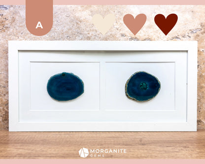 Framed Agate Slice Wall Art Unique Gemstone Wall Decor - A - Ocean Serenity