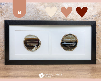 Framed Agate Slice Wall Art Unique Gemstone Wall Decor - C - Desert Horizon