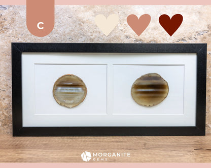 Framed Agate Slice Wall Art Unique Gemstone Wall Decor - C - Desert Horizon