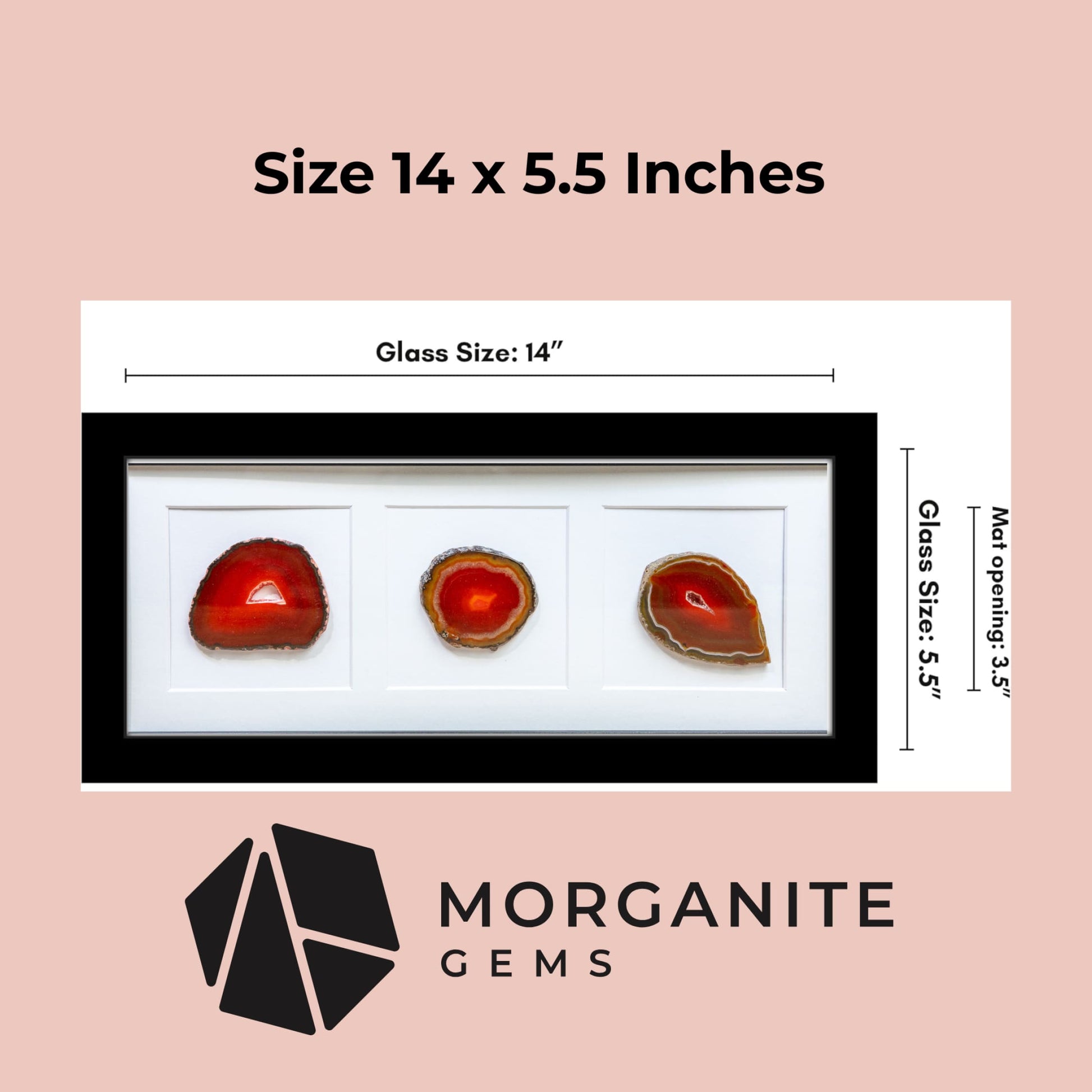 Framed Agate Slice Wall Art Unique Gemstone Wall Decor